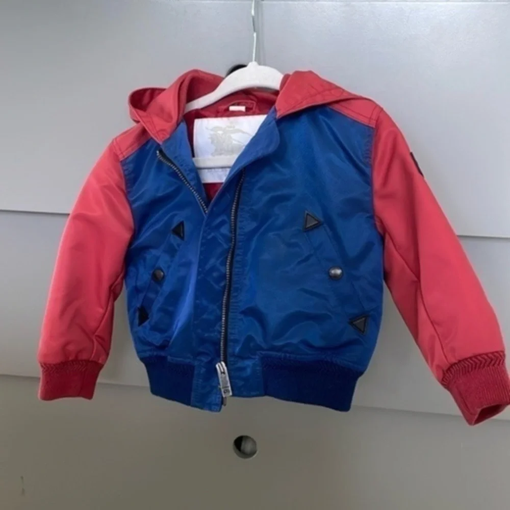 Burberry Two-tone Hooded Bomber Jacket